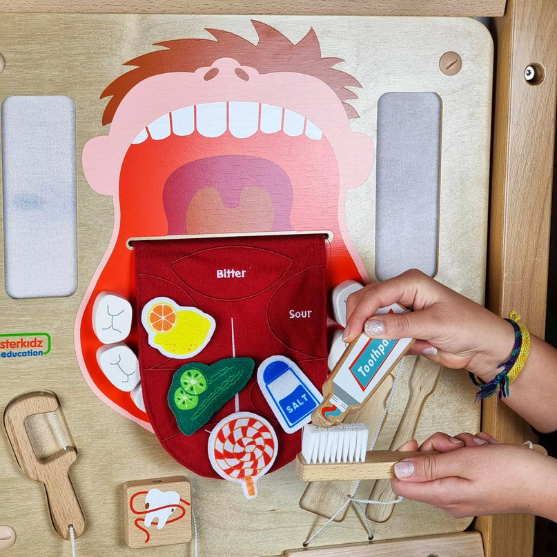 MASTERKIDZ burnos higienos „Flex Montessori“ sieninė sensorinė lenta