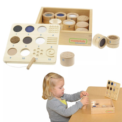 Masterkidz medžiagos ir faktūros – 12 Montessori jutiminių kaladėlių