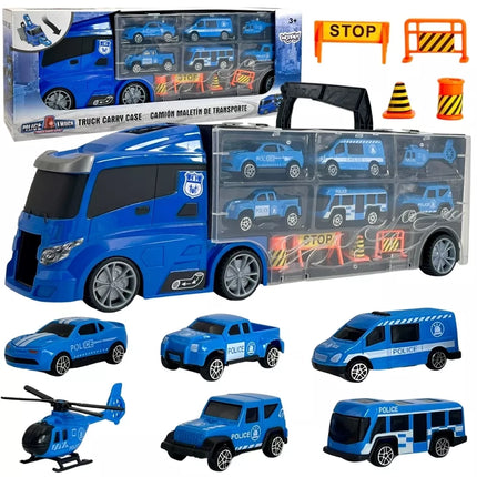 WOOPIE sunkvežimio transporterio rinkinys 3in1 mėlyna policija