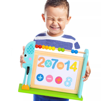 TOOKY TOY didelė medinė dvipusė magnetinė + kreidinė lenta
