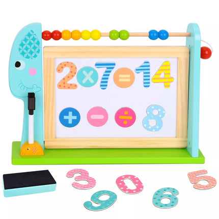 TOOKY TOY didelė medinė dvipusė magnetinė + kreidinė lenta
