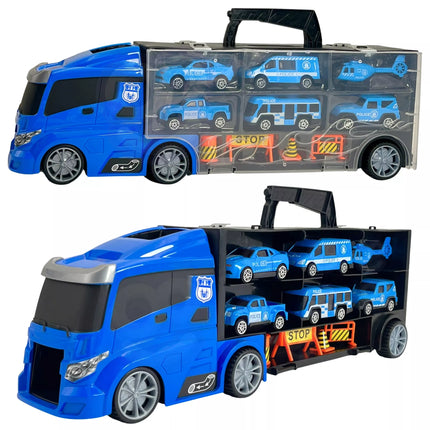 WOOPIE sunkvežimio transporterio rinkinys 3in1 mėlyna policija