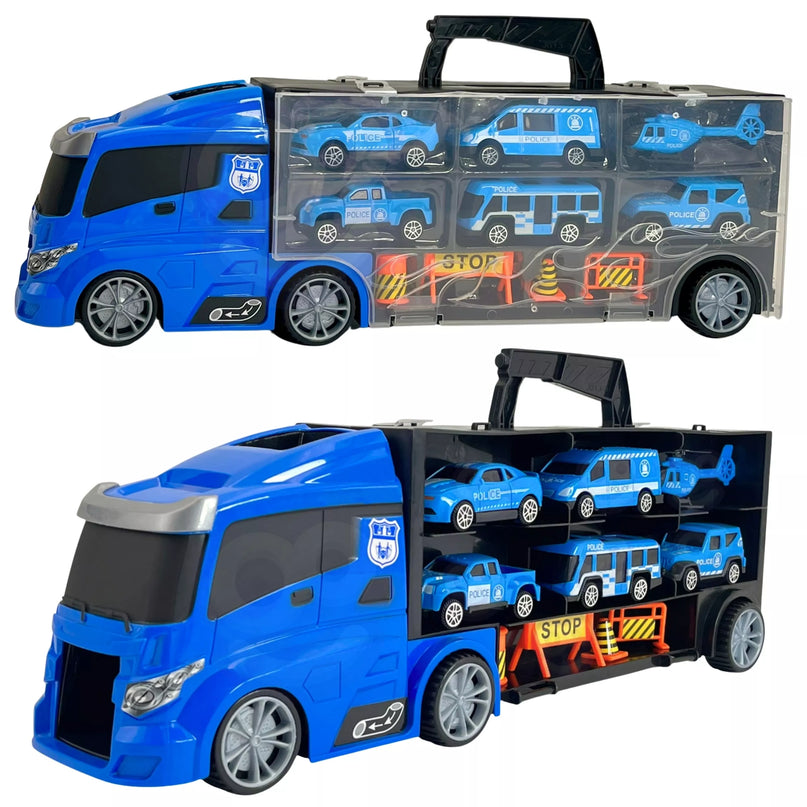 WOOPIE sunkvežimio transporterio rinkinys 3in1 mėlyna policija