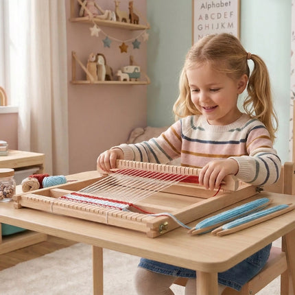 VIGA medinis audimo staklių dirbtuvėlių Montessori audimo rinkinys