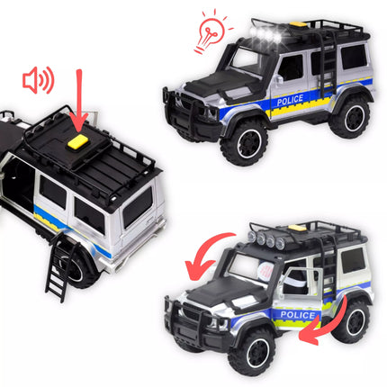 WOOPIE policijos visureigių automobilių komplektas su motociklo priekaba