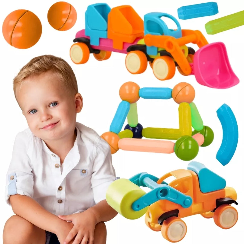 WOOPIE magnetiniai kaladėlės, transporto priemonės, 52 v