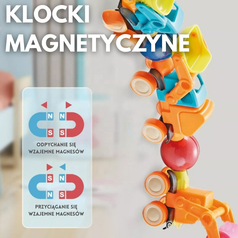 WOOPIE magnetiniai kaladėlės, transporto priemonės, 52 v