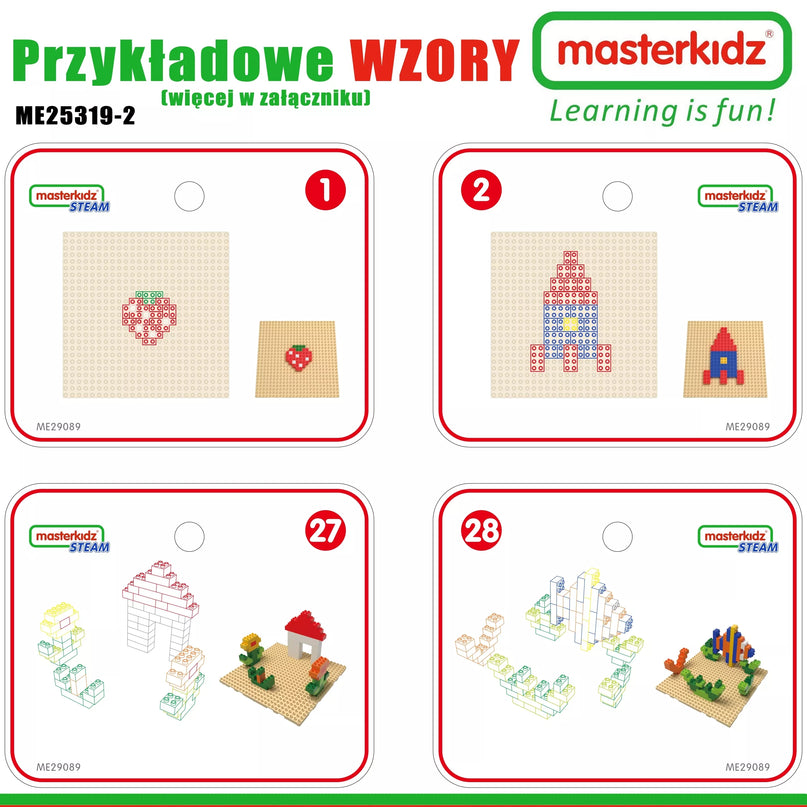 MASTERKIDZ medinis edukacinis stalas + STEM sienos priedai + 135 kaladėlės