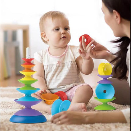WOOPIE BABY Spalvinga dėlionė piramidė Edukacinė dėlionė 18m+