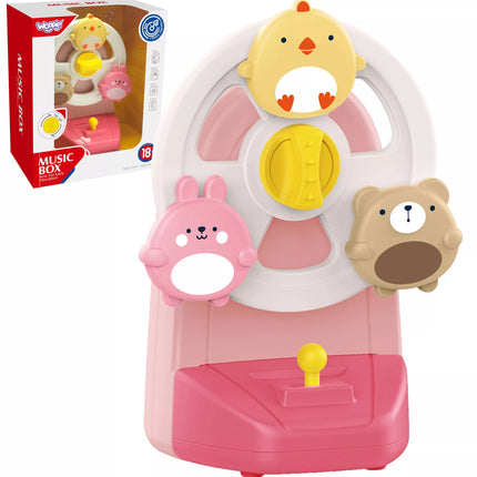 WOOPIE BABY muzikinė dėžutė su karuseliniais gyvūnais, lavinamasis žaislas