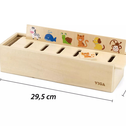 VIGA medinis edukacinis rūšiavimo žaidimas „Gyvūnai, vaisiai, daržovės“ – Montessori