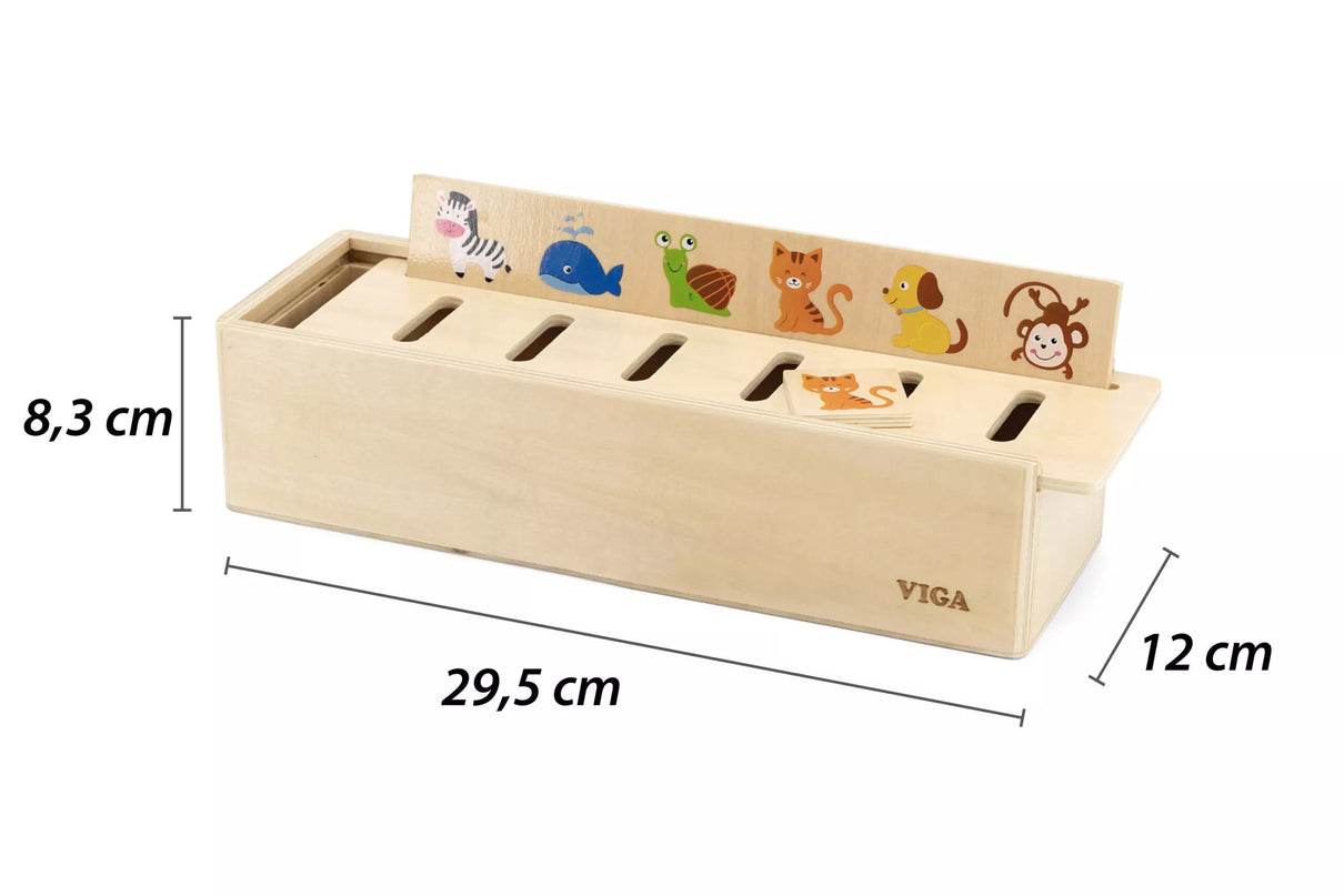 VIGA medinis edukacinis rūšiavimo žaidimas „Gyvūnai, vaisiai, daržovės“ – Montessori