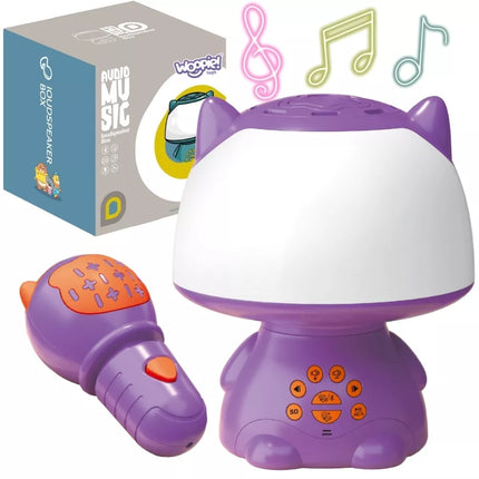 WOOPIE daugiafunkcinė RGB lempa „Bluetooth“ garsiakalbis karaoke balso moduliatorius SD kortelė violetinė