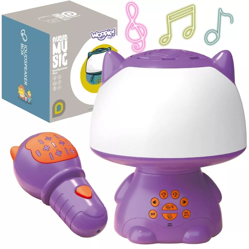 WOOPIE daugiafunkcinė RGB lempa „Bluetooth“ garsiakalbis karaoke balso moduliatorius SD kortelė violetinė