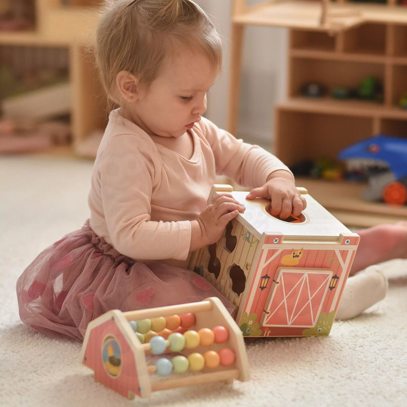 TOOKY TOY medinis ūkio veiklų rūšiuotuvas Montessori su abakusu