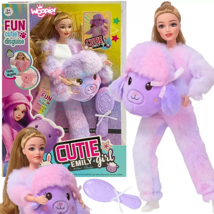 WOOPIE ROYAL Lėlė Emi – 29 cm, su Pūkuotu Kostiumu ir Šukomis
