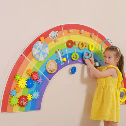 VIGA medinė sensorinė-manipuliacinė lenta EDU Vaivorykštė