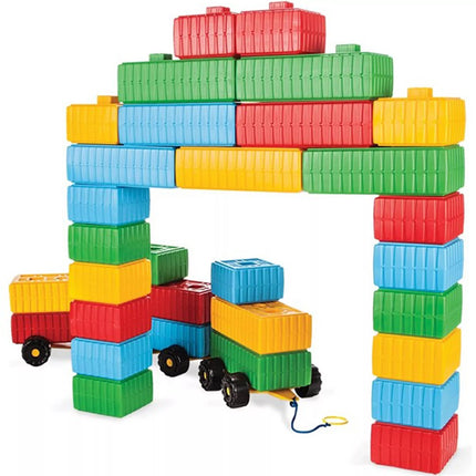 WOOPIE statybiniai blokeliai XXL rinkinys su automobiliu – 43 vnt.