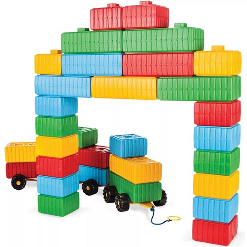WOOPIE statybiniai blokeliai XXL rinkinys su automobiliu – 43 vnt.