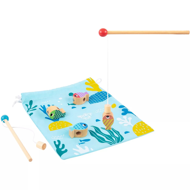 TOOKY TOY medinis banginių ir žuvų žaidimas, daugiafunkcis, 4in1