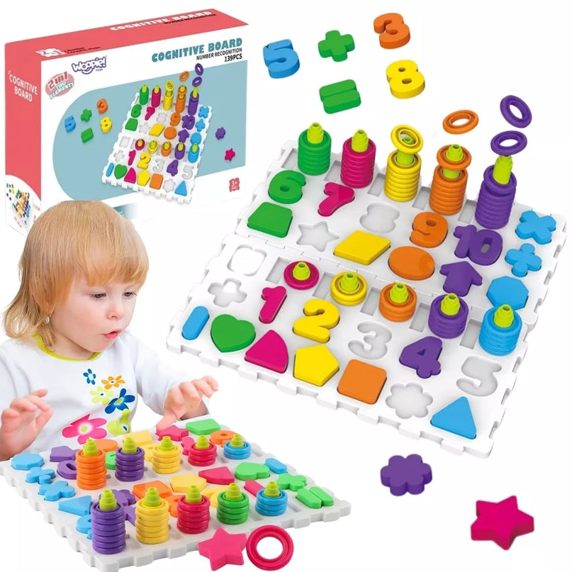 WOOPIE Montessori dėlionių rūšiavimo rinkinys, skirtas smegenims lavinti, raidės, skaičiai, 139 vnt.
