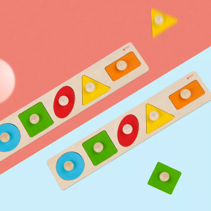 MONTESSORI dėlionė mokanti formų, figūrų ir spalvų