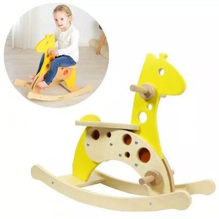 MASTERKIDZ medinė linguojanti žirafa – supamasis žaislas vaikams