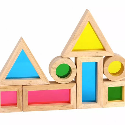 TOOKY TOY Mediniai Spalvoti Veidrodiniai Kaladėliai, 8 dalių rinkinys