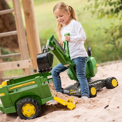 Rolly Toys RollyDigger John Deere ekskavatorius su važiavimo lazda
