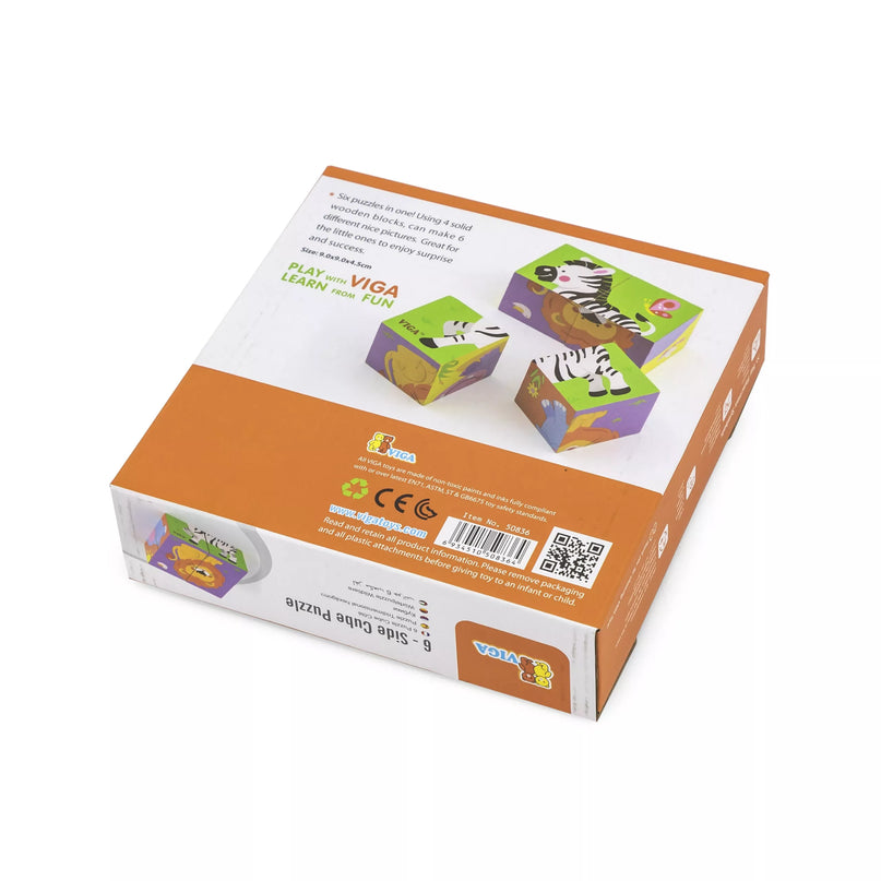 Medinė dėlionė „Zoologijos sodas“ – 4 kaladėlės
