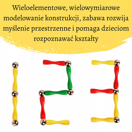 WOOPIE magnetiniai konstruktoriaus kaladėlės 3D 128 vnt. XXL