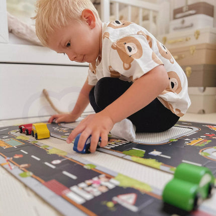 WOOPIE GREEN dėlionė vaikams, greitkelio modelis, 21 detalė, sertifikuota FSC