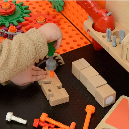 MASTERKIDZ Medinės dirbtuvės XXL Montessori STEM su įrankiais