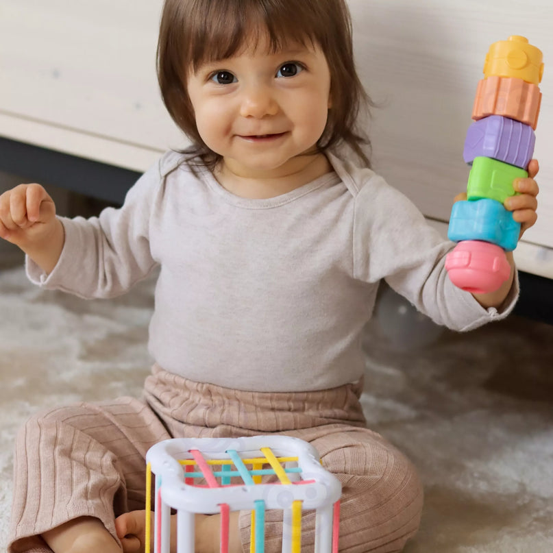 WOOPIE GREEN 5‑in‑1 Montessori edukacinis rinkinys 11-12 mėnesių