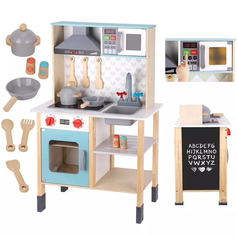 TOOKY TOY Didelė medinė virtuvėlė vaikams 10 detalių FSC