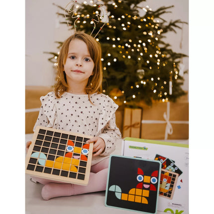 TOOKY TOY medinė mozaika – Montessori dėlionė
