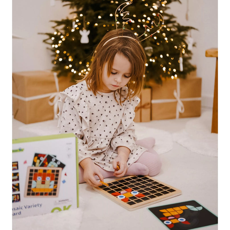 TOOKY TOY medinė mozaika – Montessori dėlionė