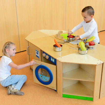 MASTERKIDZ Medinė kampinė virtuvės spintelė vaikams