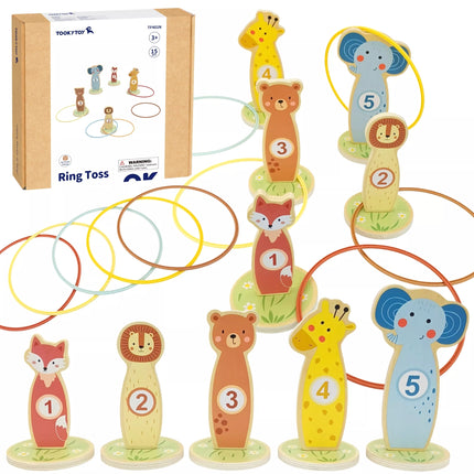 TOOKY TOY Mediniai įgūdžių žaidimo lankai „Mėtyk į taikinį“, 15 vnt.