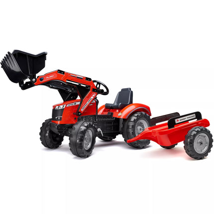 FALK Massey Ferguson raudonas pedalų traktorius su priekaba nuo 3 metų