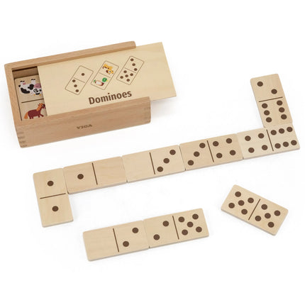 VIGA medinė domino 2 in 1 – gyvūnai ir skaičiai
