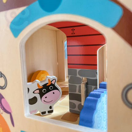 WOOPIE GREEN „Mega ūkis“ gyvūnų figūrėlių rinkinys su tvartu – karvidė ir vištidė