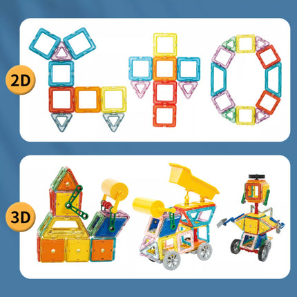 WOOPIE magnetinių 3D blokų transporto priemonių rinkinys 80vnt