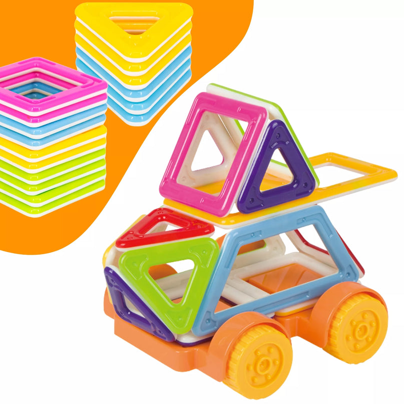 WOOPIE Magnetiniai blokai Transporto priemonių mini pastatai 22vnt