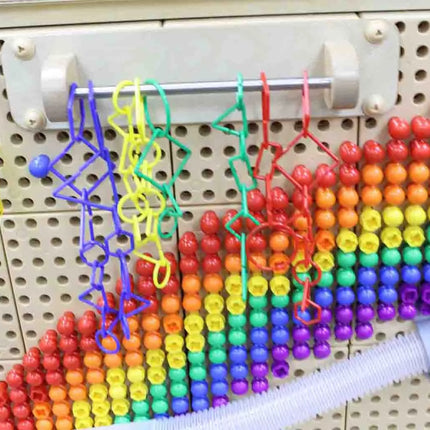 MASTERKIDZ STEM Manipulation Board – mobilus edukacinis manipuliacijų stendas su perforuota sienele
