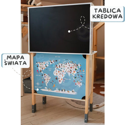 WOOPIE GREEN 9-in-1 medinė interaktyvi virtuvė su skalbimo mašina ir balta lenta