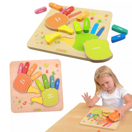 MASTERKIDZ edukacinė medinė pirštų skaičiavimo lenta