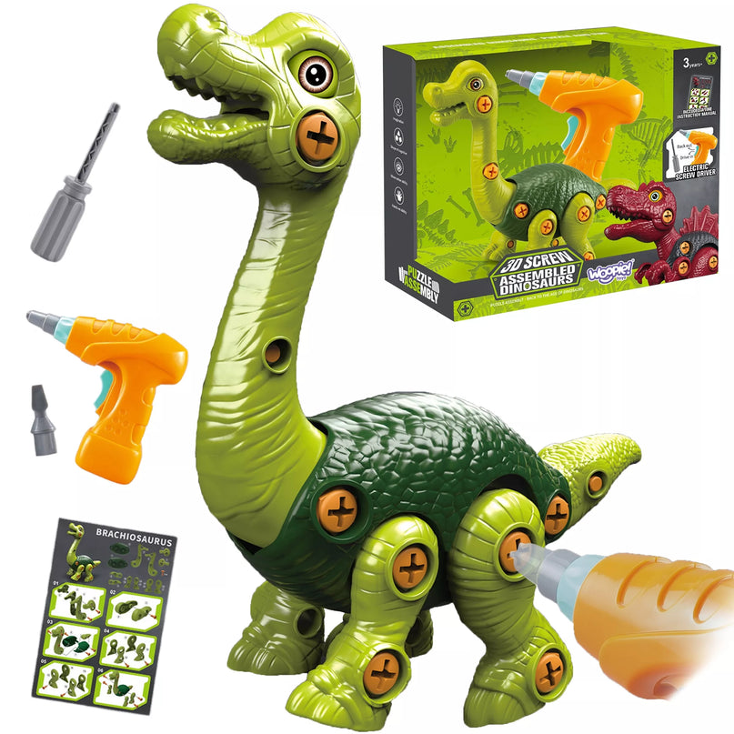 Dinozaurų surinkimo konstrukcinis rinkinys + gręžtuvas 31 vnt.
