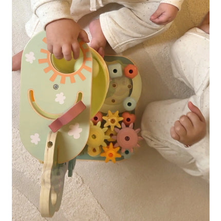 WOOPIE GREEN Montessori 4-in-1 medinis veiklos medis su kamuoliukų trasa