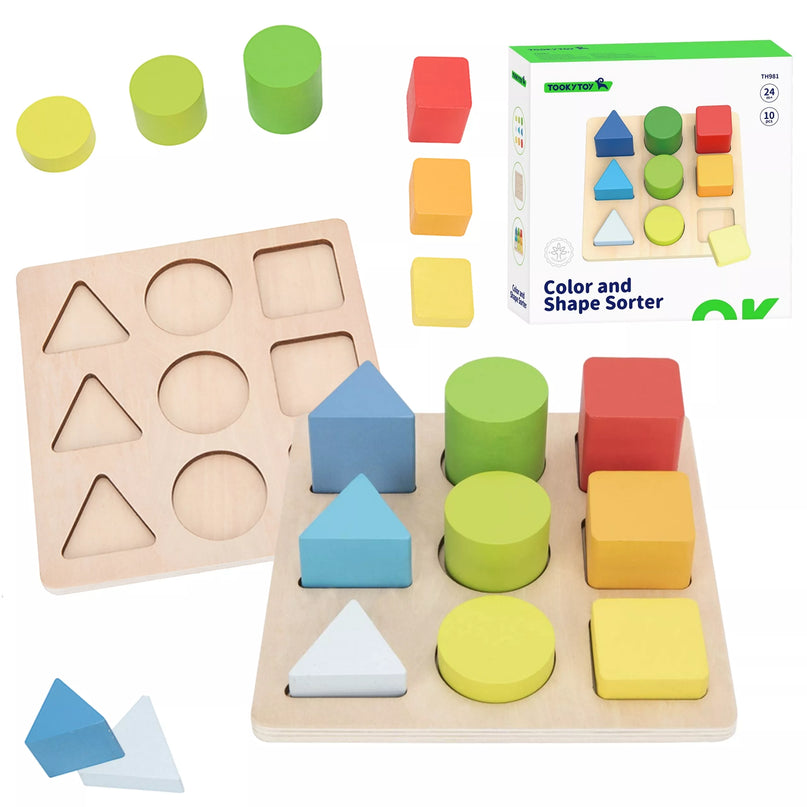  TOOKY TOY lavinamoji geometrinių formų dėlionė
